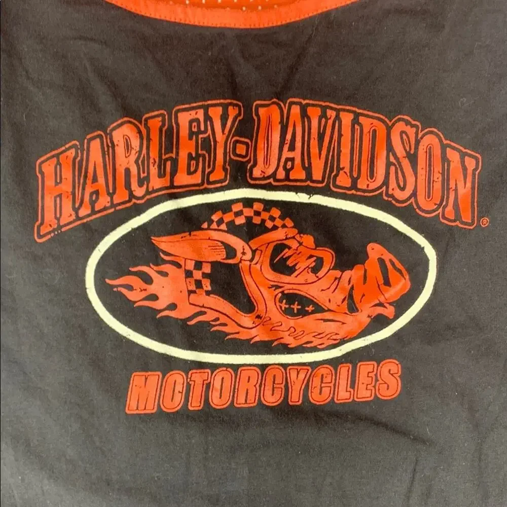 Harley Davidson women's 3x Black Orange Logo Tank hog biker ride mesh moto